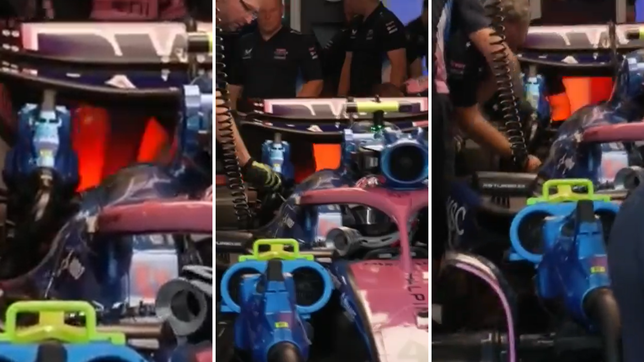 el auto de colapinto quedo al borde de prenderse fuego y hubo tension