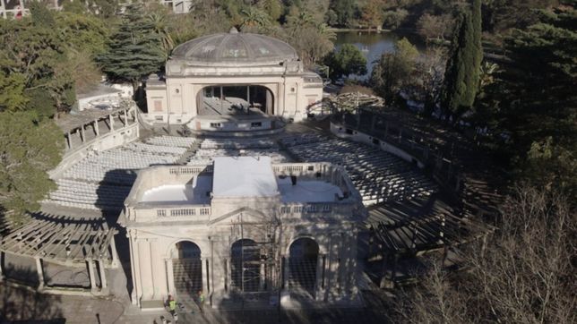 asi se ve desde el aire el avance de las historicas obras en el teatro del lago
