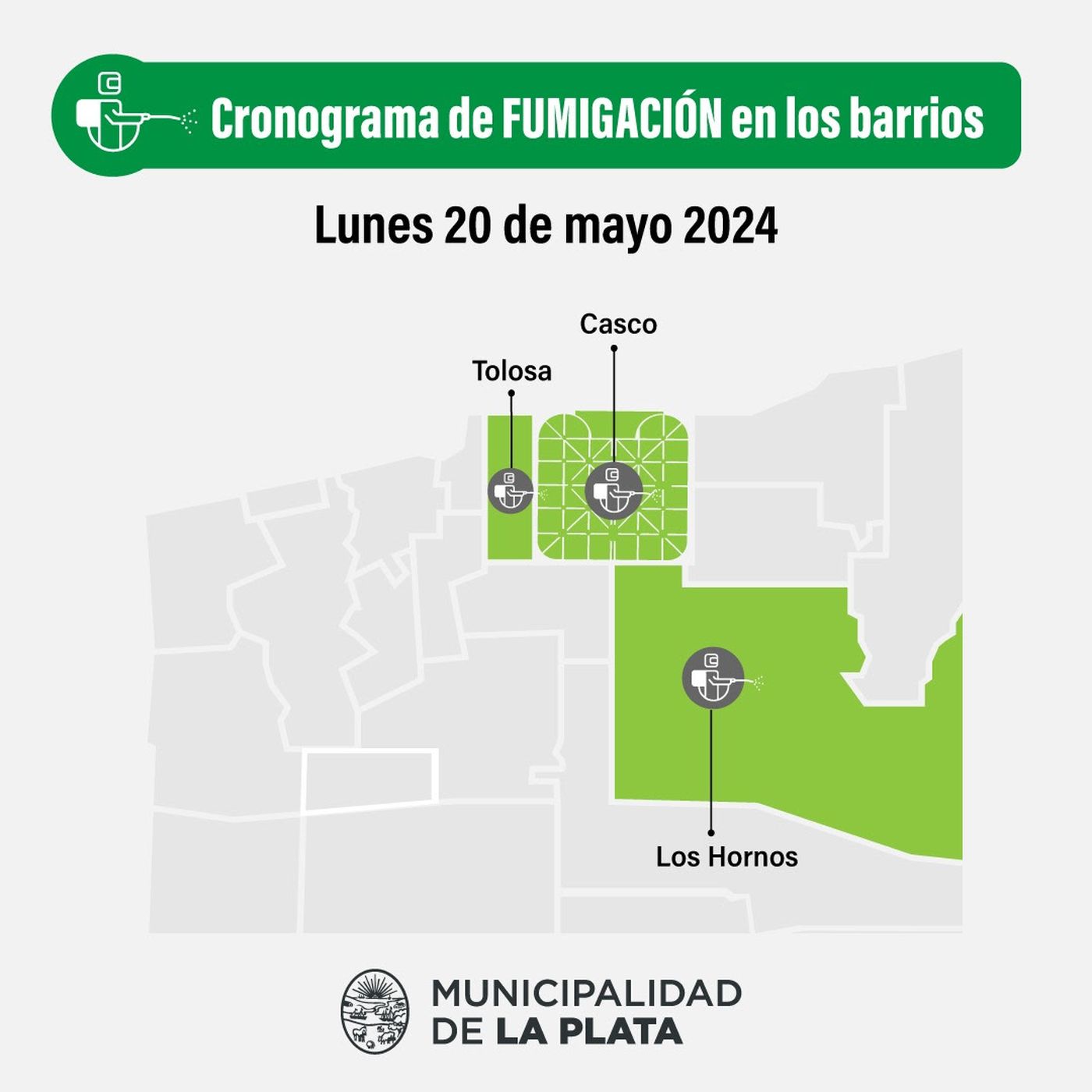 Las zonas de La Plata que fumigar&aacute;n este lunes contra la invasi&oacute;n de mosquitos