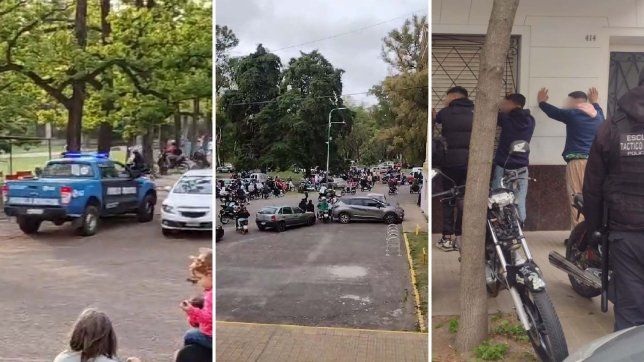 escandalo en el bosque de la plata por una banda de motoqueros que causo disturbios