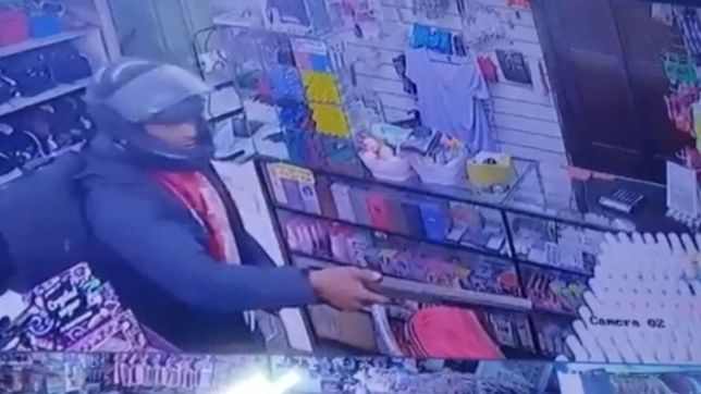 video: encanonan a una mujer que estaba con su bebe para robar en un comercio de la plata