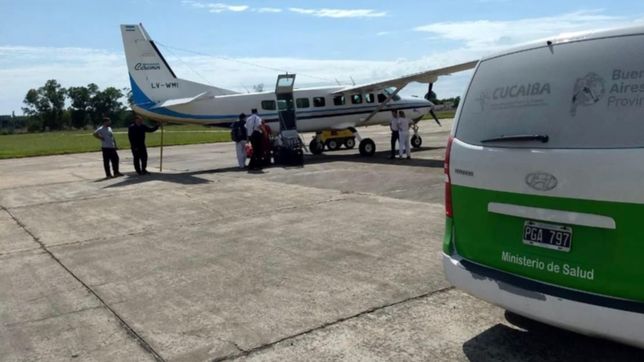 luego de tres anos paralizado, despego el avion sanitario provincial para un trasplante