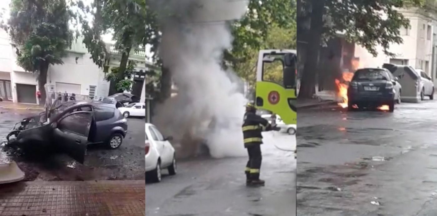 Auto quemado - plaza moreno