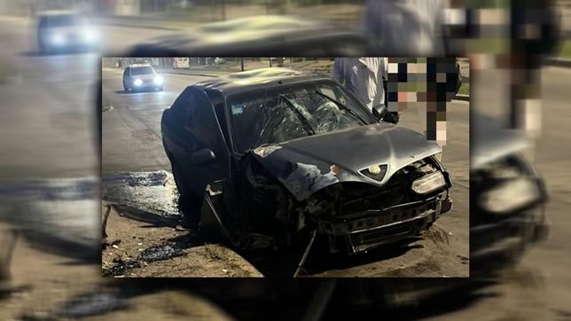 manejaba borracho en la plata, choco contra una columna a toda velocidad y se salvo de milagro