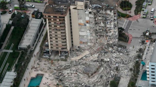 video: asi se ve desde un drone la zona del tragico derrumbe en miami