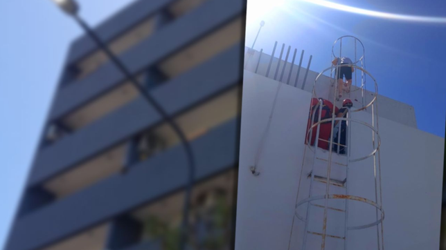 tension en la plata: un joven intento arrojarse desde la terraza de un edificio