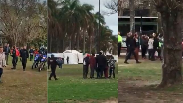 tension y megaoperativo en parque saavedra: diez patrulleros intervinieron en una pelea de bandas