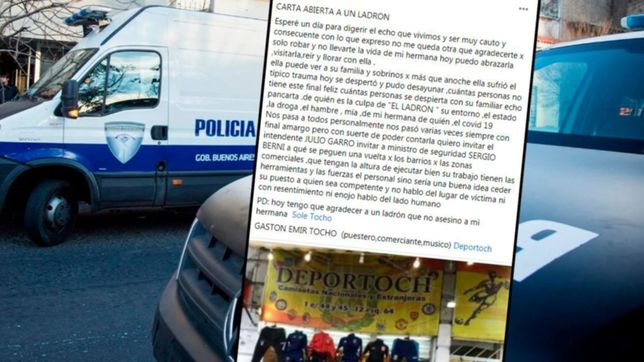 un platense le escribio una carta a un ladron y le agradecio por no matar a su hermana