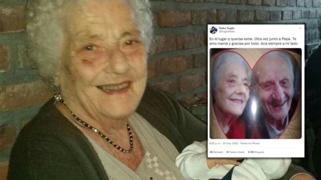 te amo mama y gracias por todo: el dolor de pedro troglio por la muerte de su mama