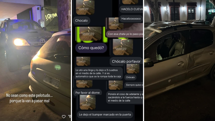 Le taparon la salida de la camioneta en un edificio de La Plata, decidió chocar el auto y lo anunció en redes