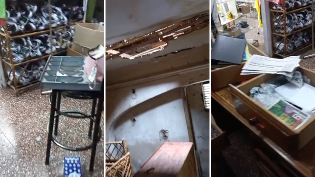 entraron por el techo y saquearon una zapateria en plena diagonal 80