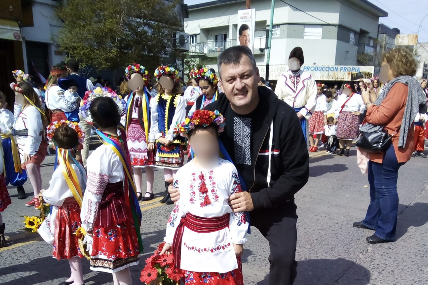 Eduardo Basilio Diaduch, en una de las Fiestas del Inmigrante en Berisso