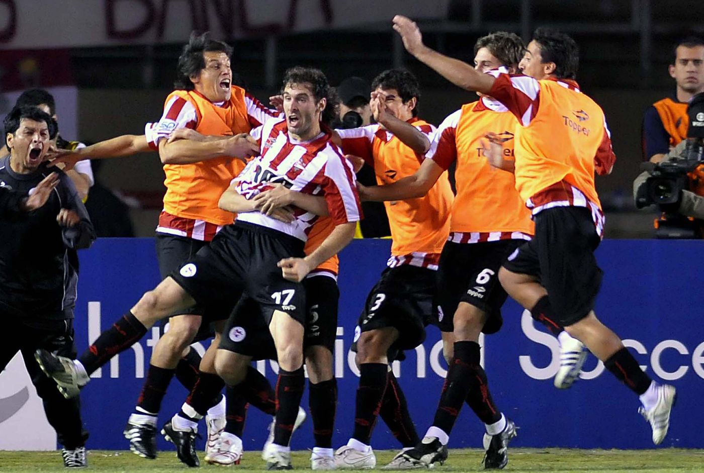 Mauro Boselli gritando su gol para Estudiantes ante Cruzeiro. Mauro Boselli gritando su gol para Estudiantes ante Cruzeiro.