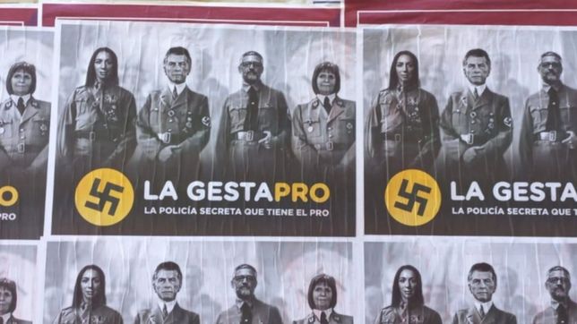 aparecieron carteles que vinculan al pro con el nazismo y estallo la polemica