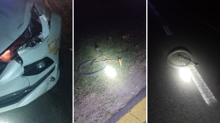 Un ciclista murió tras ser atropellado por auto en Ruta 2