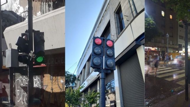 por los festejos, debieron sacar los soportes de los semaforos del centro de la plata