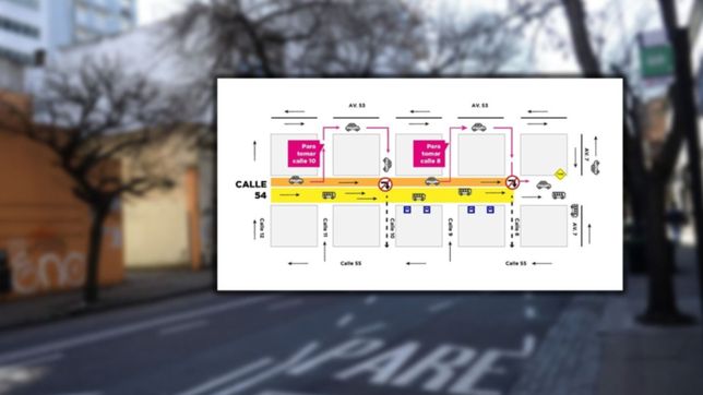 el mapa con todos los cambios en el transito por los carriles exclusivos de calle 54