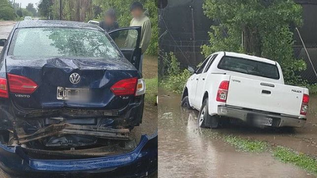 iban en una 4x4, chocaron y huyeron, pero terminaron en una zanja