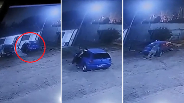 dos delincuentes robaron un auto en olmos y lo empujaron varias cuadras para escapar