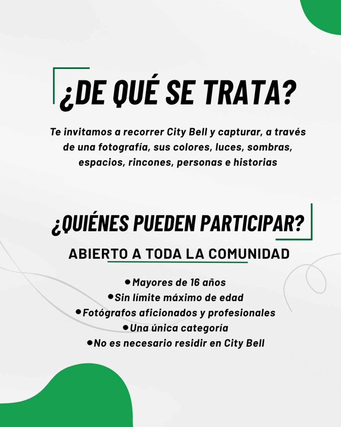 El concurso repartirá $650.000 en premios entre las tres mejores fotografías de City Bell