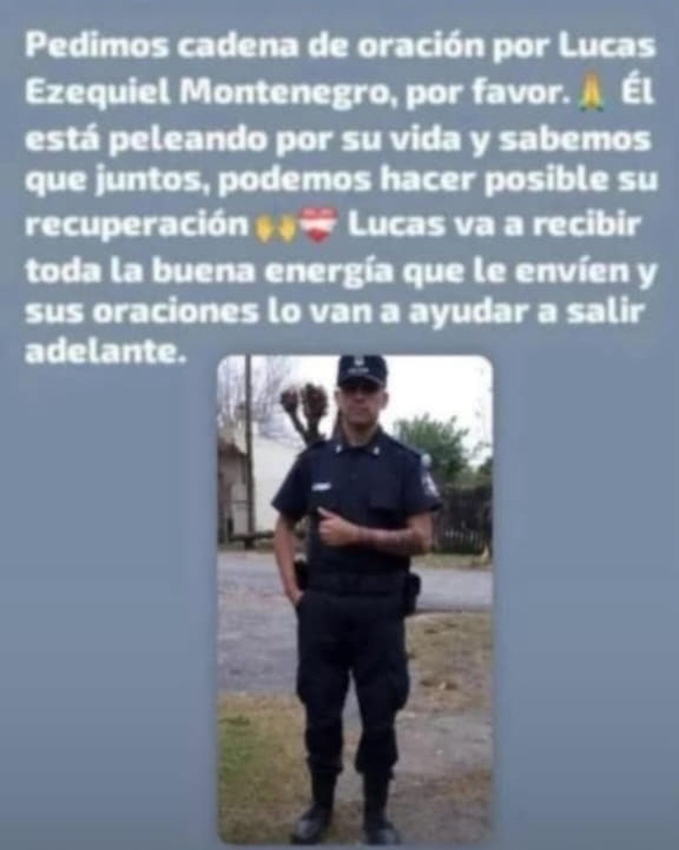 Familiares y amigos del policía de La Plata piden cadena de oración