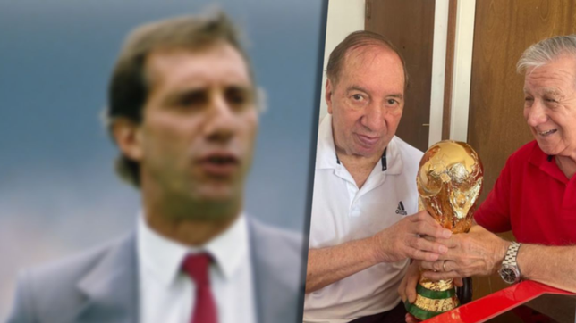el emotivo reencuentro de bilardo y pachame con la copa del mundo despues de 36 anos