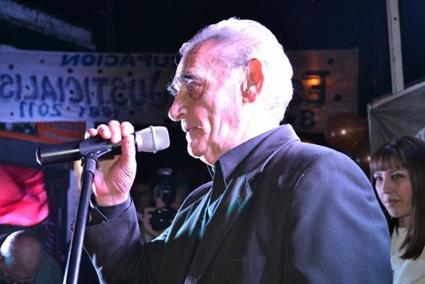 Rubén Chuby Leguizamón, un militante de ley, en algún acto del peronismo