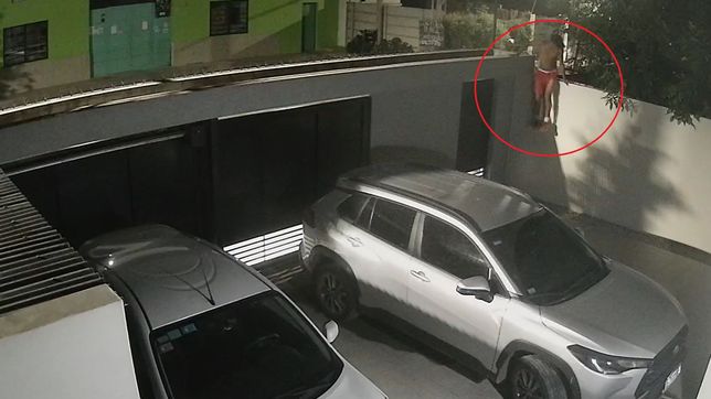 saltaron el muro de una casa, robaron dos bicicletas y quedaron filmados