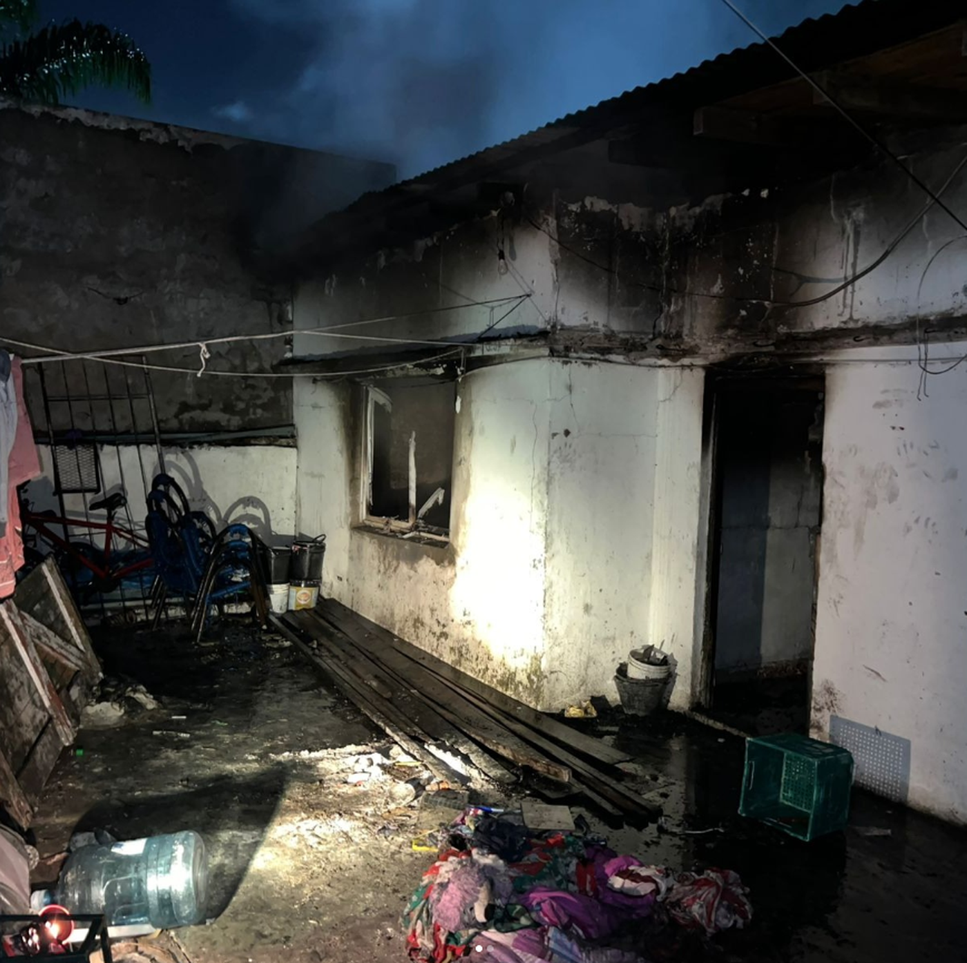La casa de Los Hornos tras el incendio.