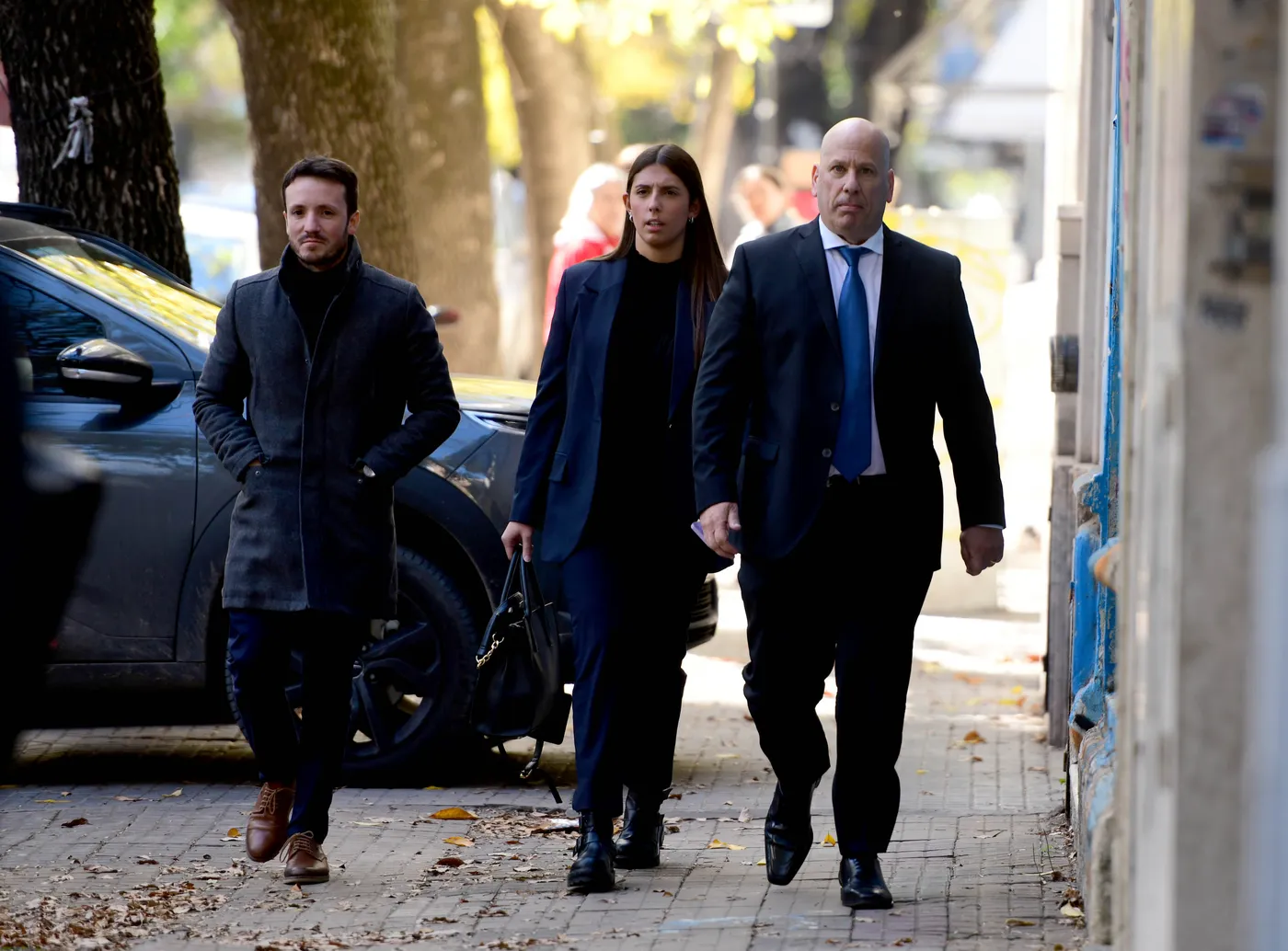 Santiago Irisarri, Luisina y Flavio Gliemmo, defensores de Felicitas Alvite.
