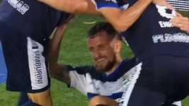 nicolas colazo metio el gol de gimnasia y ya estaba desgarrado