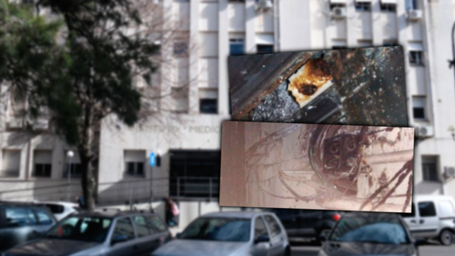 tras el principio de incendio, asi quedo el interior del instituto medico platense