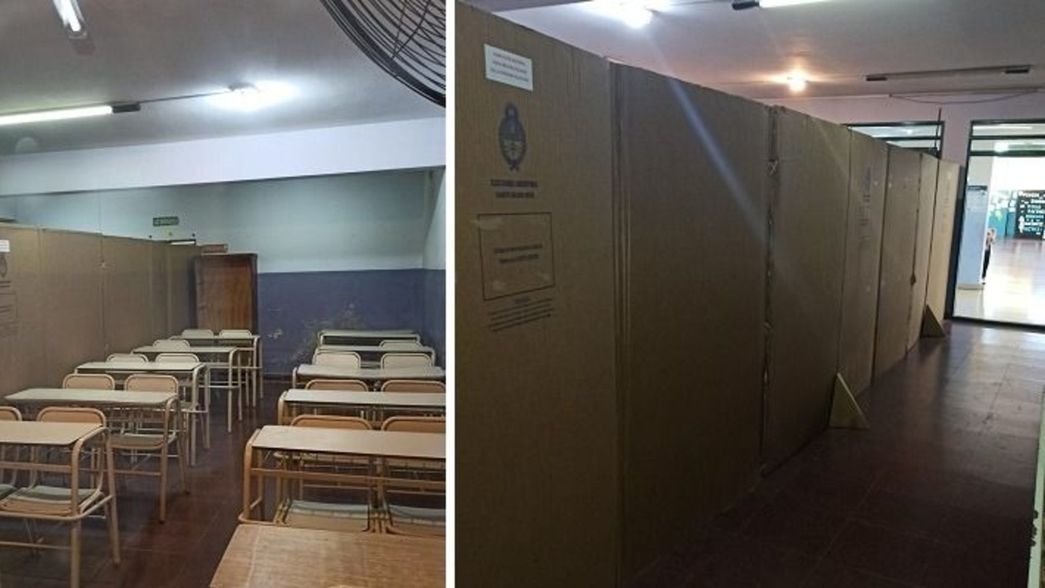 Malestar en una escuela de La Plata por el uso de cartones para dividir un aula