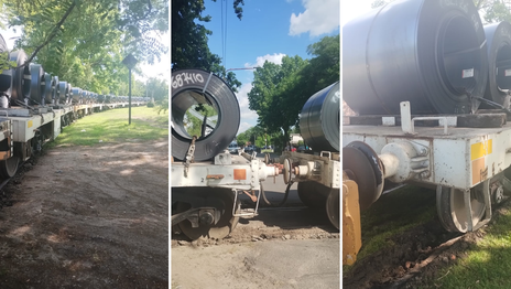 Un tren de cargas que transportaba bobinas de acero descarriló en Tolosa Un tren de cargas que transportaba bobinas de acero descarriló en Tolosa