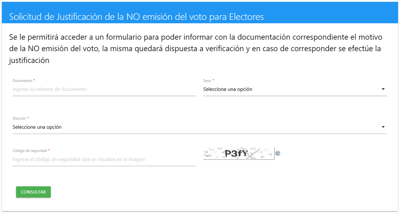 Ya está habilitada la página para quienes quieran justificar su ausencia en las últimas elecciones legislativas