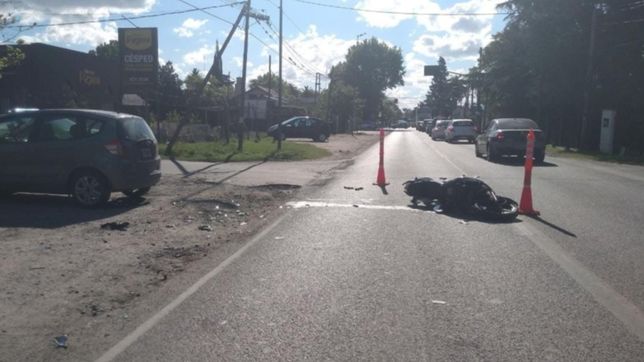 un motociclista termino con las dos munecas fracturadas tras un grave accidente en gonnet