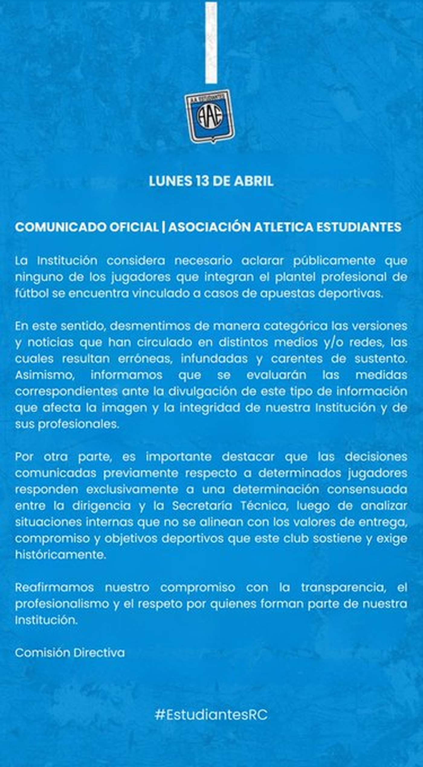 Estudiantes de Río Cuarto salió a aclarar los rumores de 