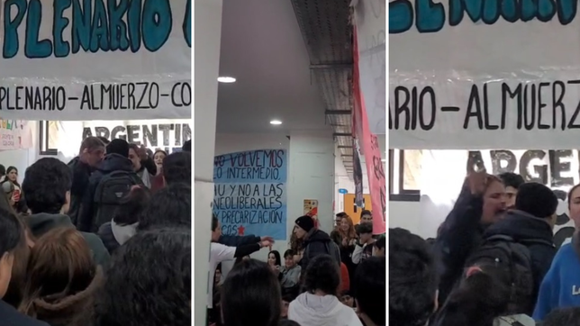 tension en una asamblea en la unlp por la intervencion de un militante libertario