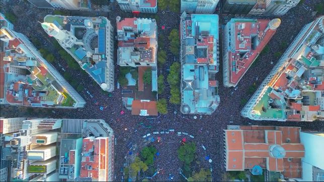 el impactante video de la marcha federal universitaria grabado por un drone