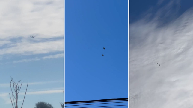 todos los videos de los aviones militares que sobrevolaron la plata