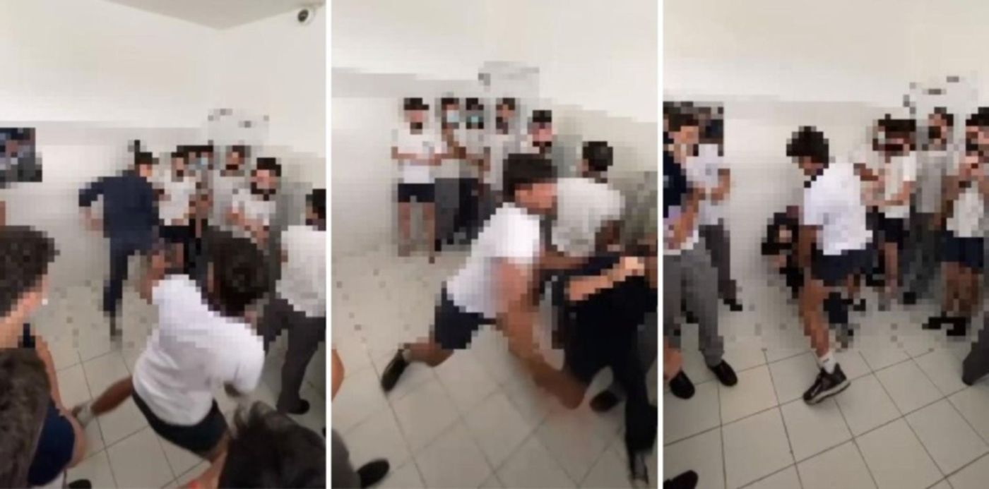 VIDEO: Un grupo de chicos organizó una pelea por plata en el baño de un  colegio