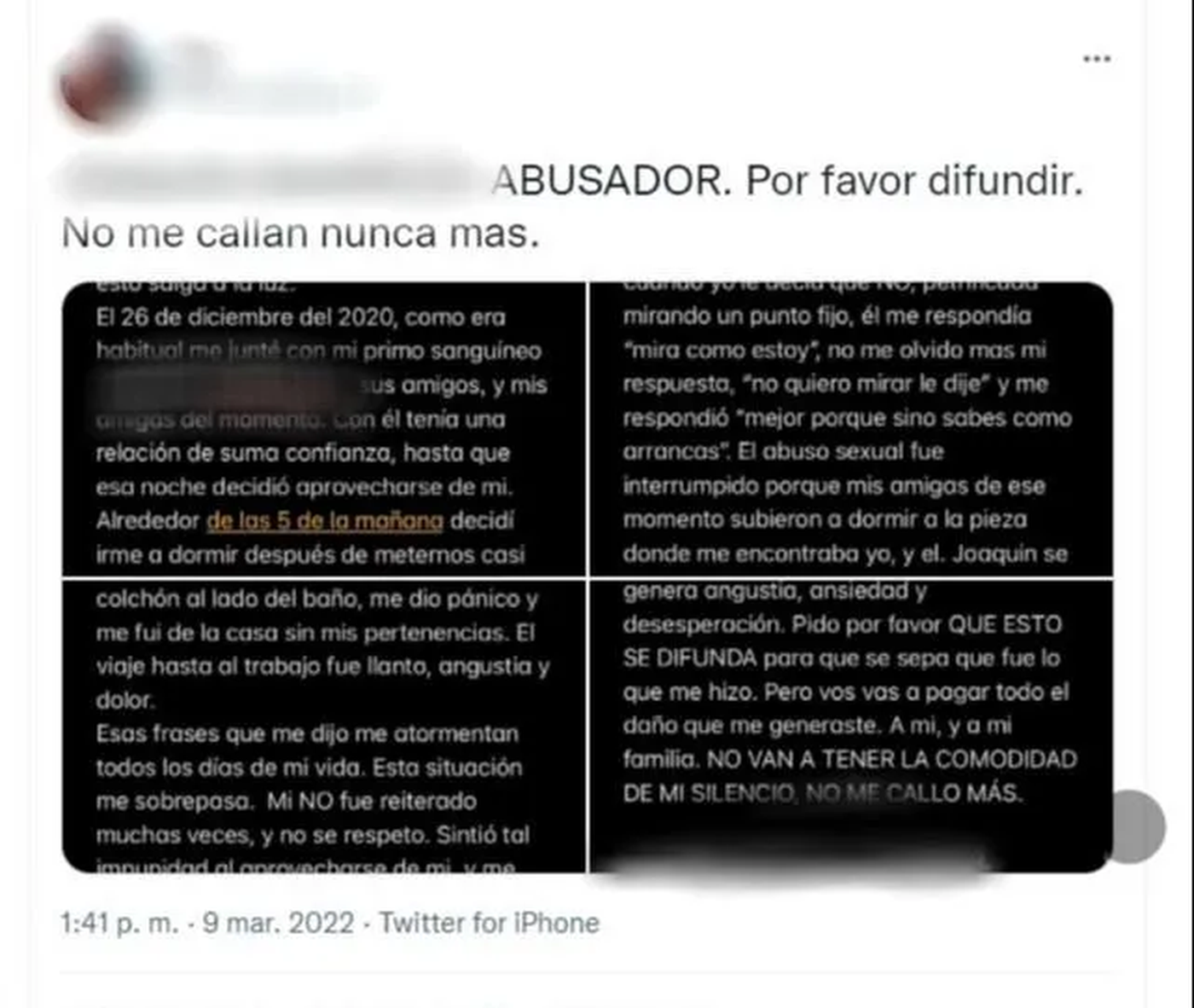 Florencia López denunció que su primo abusó de ella mientras dormía