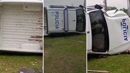 un patrullero que iba camino a asistir un llamado al 911 volco en punta lara y hay dos policias heridos un patrullero que iba camino a asistir un llamado al 911 volco en punta lara y hay dos policias heridos