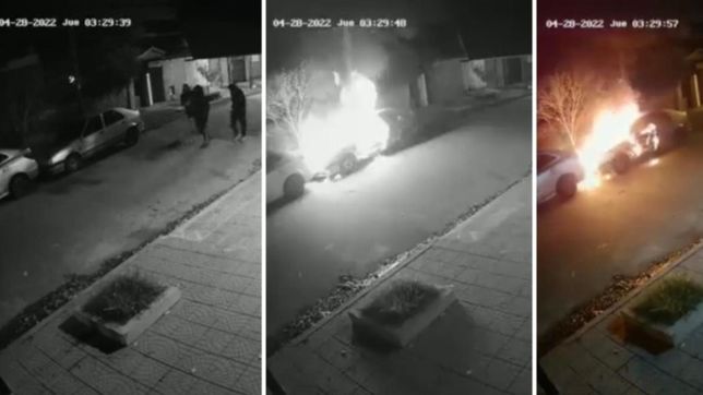 video: quemacoches prendieron fuego dos autos y escaparon como si nada en berisso