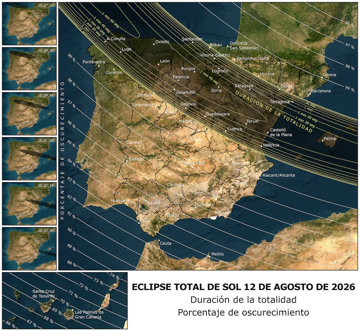 El norte de España tendrá los mejores puntos para disfrutar del eclipse solar total