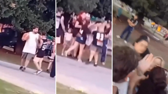 una discusion por la cancha de basquet del parque alberti termino a las trompadas