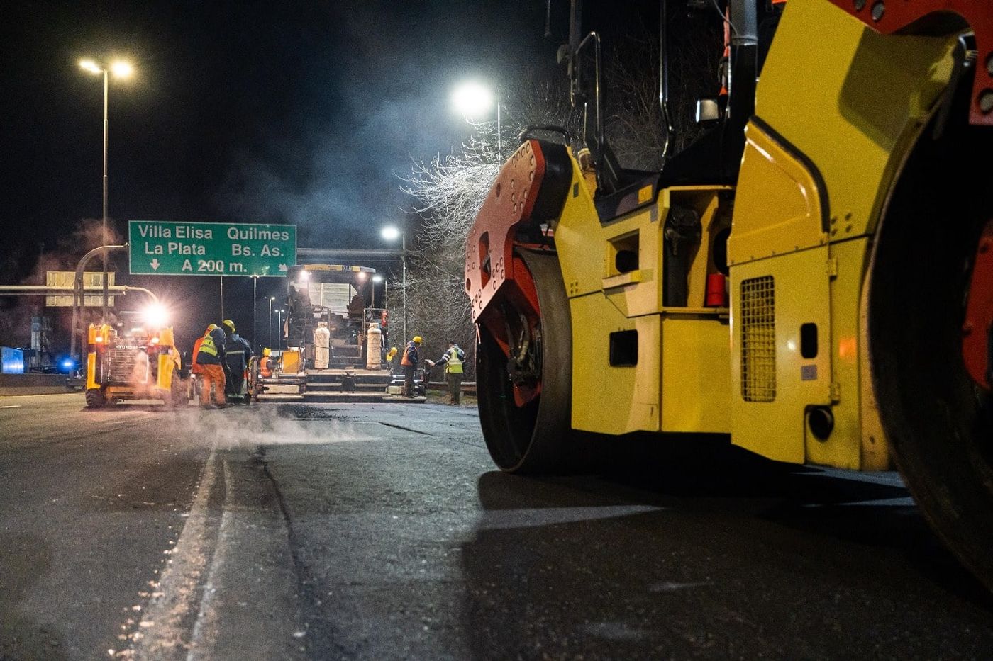Las obras en el Ramal Guti&eacute;rrez de la Autopista La Plata-Buenos Aires se realizaron de noche