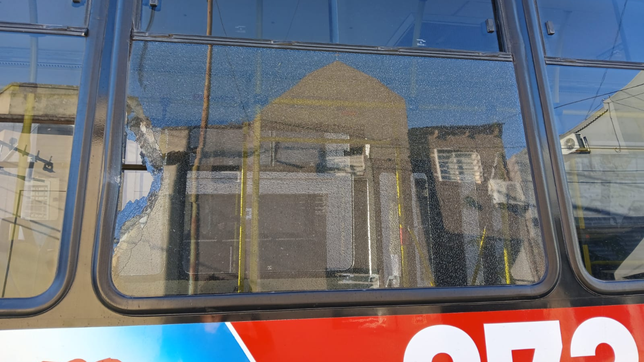 un chico rompio el vidrio de un micro de la linea 273 y ataco a un pasajero