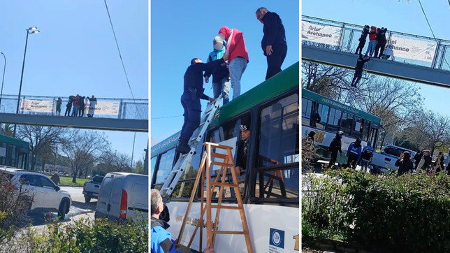 un hombre se quiso tirar de un puente peatonal hacia la avenida 72