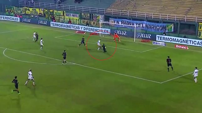 el video del gol de gimnasia para abrir el marcador frente a defensa y justicia